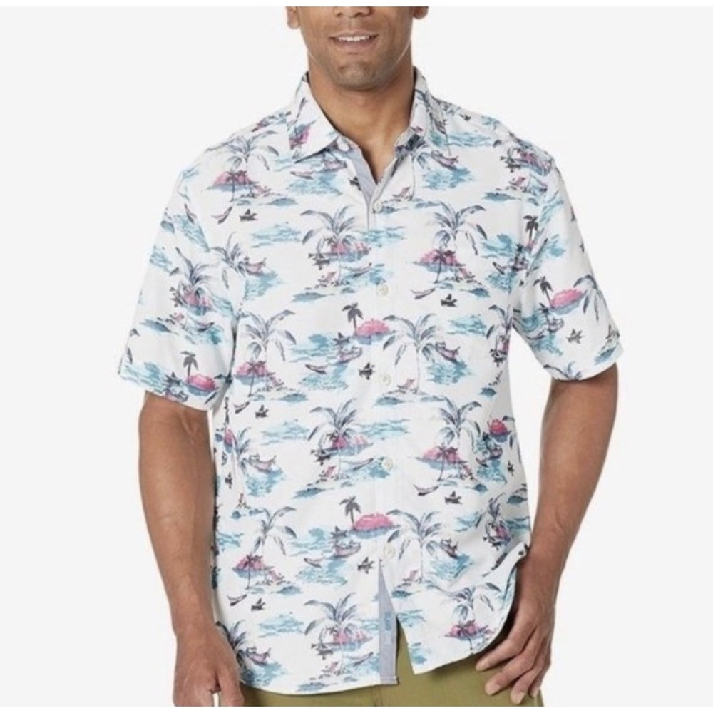 Tommy Bahama The Coconut Point Tropical Shirt Mens 2XLB Coolmax Island
